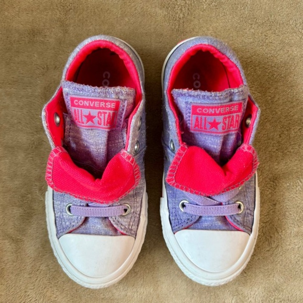 Converse Girls Kids 10.5 Chuck Taylor All Star Maddie Pop Canvas Slip On Sneaker